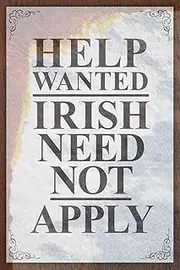 Tin Signs Vintage Retro Metal Sign 12x16inch,Help Wanted Irish Need Not Apply Vintage,Yard Iron Pain G Sign Vintage Wall Decor for Cafe Bar Pub Home