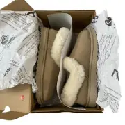 UGG Nita Slippers Women's Size 8 Tan Suede Shearling Slip-on New in Box