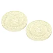 2Pcs 4 Inch Absorbent Diatomaceous Coaster for Indoor, Yellow