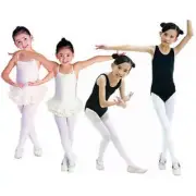 Girl Children Kids White Jacquard Ballet Dance Stockings Pantyhose Tights