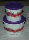 TUPPERWARE FRUIT CANISTER SET OF TWO PURPLE
