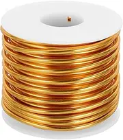 uxcell 9 Gauge Anodized Aluminum Craft Wire Bendable Bonsai Training Wire 56 Feet 3mm for Sculpting Crafts Wreath Floral Beading Jewelry Making, Yellow