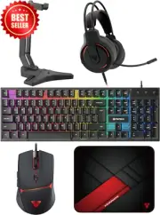 P51S Gaming Keyboard and Mouse Combo, Gaming Headset and Headphone Stand Gaming