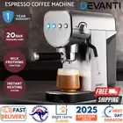 Devanti Coffee Machine 20 Bar Espresso Maker Milk Beans Table Automatic Cafe Hot