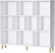 Artiss Bookshelf, 10 Cubes Book Shelf Corner Wall Shelves Display Cabinet Bookcase Bookshelves Free Standing Storage Home Living Room Bedroom Office Furniture, Sturdy Base White