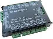 High Power 24 Channel 3A/CH DMX512 Controller Led Decoder Dimmer For Project 500Hz Flicker Free Smoother Dimming DMX Signal Indicator Flashes Function DC 5V-24V