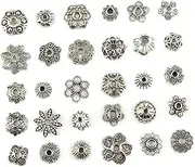 COHEALI Bulk Jewelry Making Charms DIY Metal Accessories Flat Flower Pattern for Necklace