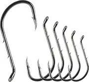 Baitholder Hooks Octopus Fishing Hooks 100pcs Barbed Baitholder Fishing Jig Hooks Offset Circle Octopus Hooks Extra Sharp High Carbon Steel Bait Holder Hooks for Freshwater Saltwater Fishing