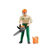 Bruder Licensed 1:16 Scale Figurine Bworld Forestry Worker With Accessories