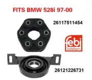 OE Drive Shaft Center Support w Drive Shaft Flex Joint Kit For BMW 528i E39 FEBI (for: BMW)