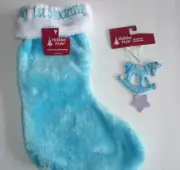 Baby's First Stocking & First Christmas Ornament blue NWT