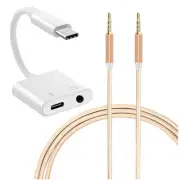 Durable 2in1 Type C to 3.5mm Cable&3.5mm Male to Male Cable f OnePlus 10 Pro 5G