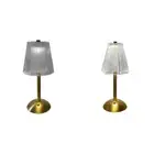 Crystal Table Lamp Metal Base Rechargeable Touch Desk Light (Striped Crystal) HO
