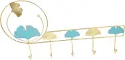 LOORGVEL Vintage Ginkgo Leaf Wall Mounted Coat Rack with Hooks Elegant Key Holder for Entryway Bathroom and Kitchen Decor Space Efficient Design Easy Installation