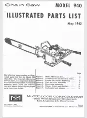 McCulloch 940 2 man Chainsaw Illustrated Parts List Exploded views 1963 15 pages