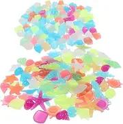 DOITOOL 200Pcs Glow Dark Aquarium Stones Decorative Gravel for Fish Tanks Safe Pebbles for Freshwater Saltwater Versatile for Flowerpots Home Decor