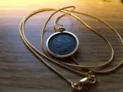 1902 Indian head Penny Gold Filled Pendant on a 24" 18K Gold Filled Snake Chain