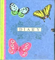 eeboo Diary Butterflies NEW! Hardcover/ w Lock 6.5x 6.5 Lined Paper 96 pages