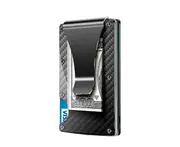 Men Slim Carbon Fiber Credit Card Holder RFID Blocking Metal Wallet Money Clip