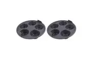 2PK Daily Bake Silicone Round Collapsible Air Fryer 5-Cup Muffin Pan 22cm Black