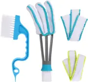 Blind Duster, Blind Cleaner Duster and Brush Kit with 2Pcs Removable Microfiber