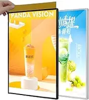 Ultra-Thin Tempered Glass Led Light Box, Wall-Mounted LED Poster Advertising Display Frame, Backlit Menu Advertisement Display for Restaurants, Shops, Cafes Silver 40 * 60cm