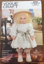 UNCUT 1991 Vogue Craft Pattern 8240 Doll And Clothing~Designed By Linda Carr