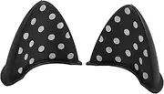 X AUTOHAUX 1 Pair Universal Bicycle Motorcycle Self Adhesive TPU Cat Ears Shape for Helmet Decor Accessory Black