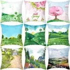 Summer Landscape Printing Pillow Case Decor Sofa Cushion Cover 100% Polyester