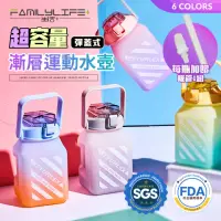 在飛比找momo購物網優惠-【FL 生活+】超容量彈蓋式漸層運動水壺-1500ml-六色