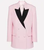 [Valentino] Valentino Crêpe Couture double-breasted blazer AU 12 pink