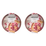 2PK Wiltshire Rose Gold Non-Stick Quiche & Tart Pan Oven Safe Baking Tin 24cm