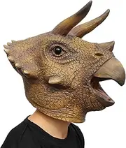 PartyHop - Triceratops Mask - Halloween Latex Animal Head T-Rex Jurassic Dinosaur Mask