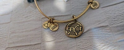 NEW Disney Parks Alex and Ani Epcot Gold Tone Bracelet