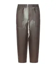 Elastic waist casual pants S Brown