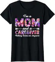 [X.Style] Womens RN Nurse I'm A Mom and A Caregiver Nothing Scares Me ds1485 T-Shirt (XL) Black