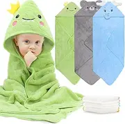 OFUSUY Hooded Towels, Bath Towels for Boys, Washcloth Set with Cute Design
