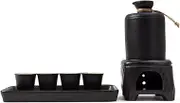 Ceramic Sake Set and Cups + Keep Sake Storage Gift Box, Traditional Porcelain Pottery Drink Set Kit, Include 1 Sake Bottle 4 Cups
