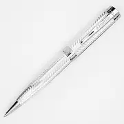 Conklin Herringbone Signature Ballpoint Pen Silver - A Luxury Pen for Journaling, Autographs, and Memorable Gifts on Any Occasion