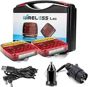 Wireless Trailer Lights Magnetic, IP67 Waterproof Wireless Trailer Lights, Wireless Trailer Lights Kit for Vehicle, Trucks, Boats, RVs