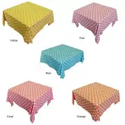 Table Cloth Hail Spot Blue Pink Coral Orange Yellow Polka Dot Cotton Tablecloth