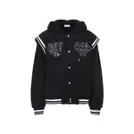 [Off White] Off White-Black Gothic Fleece Varsity Cotton Jacket-Uomo S STAND