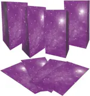 ArtCreativity Galaxy Paper Bags - Pack of 12 - Outer Space Themed Gift Bags - Du
