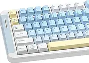 COOMICKEY PBT Keycaps, 150 Keys Cherry Profile Keycap Set, Cute Cat Key Cap, Dye Sub Blue White Keyboard Keycaps Suitable for 60% 65% 75% 80% 100% MX Switches Mechanical Keyboard