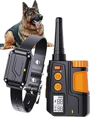 Barktec Dog Shock Training Collar: Anti Bark Collars with Remote Control in 610M 3 Modes Beep Vibration Shock Collar Dual Channel Waterproof Rechargeable Adjustable for All Large Medium Small Dogs