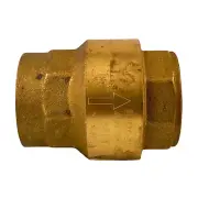 Euroblock 1-1/4" NPT Brass Check Valve, Inline Poppet, 400 WOG, Viton Seal