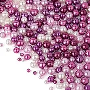 [Craftdady] 250Pcs Faux Acrylic Pearls No Hole Mini Round Pearl Balls 2~4mm for Nail Art UV Resin Fillers Wedding Decors Crafts Jewellery Making, Violet