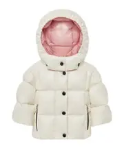 Moncler Enfant Logo-Patch Hooded Padded Jacket 1824M,1218M white