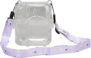 Camera Case Kit with Shoulder Strap, Durable Scratch Resistant PC Material, Locking Buckle, Clear Case for FujifilmMini 12, Photo Storage, Colorful Stickers (Purple)