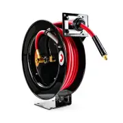 ReelWorks Air Hose Reel 3/8" Inch x 50' Foot SBR Rubber Hose Max 300PSI Comme...